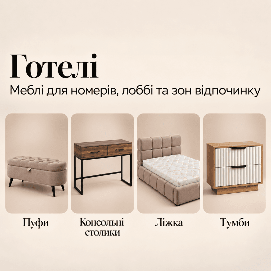 баннер меблі для готелей